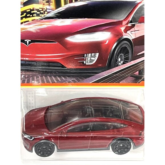 Matchbox Car Tesla Model X Red Toy Vehicle Collection Race Cars 1 64 Kids Gift - Picture 4 of 7